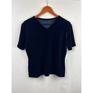 Women’s Nordstrom Large Royal Blue Velvet Short Sleeve shirt